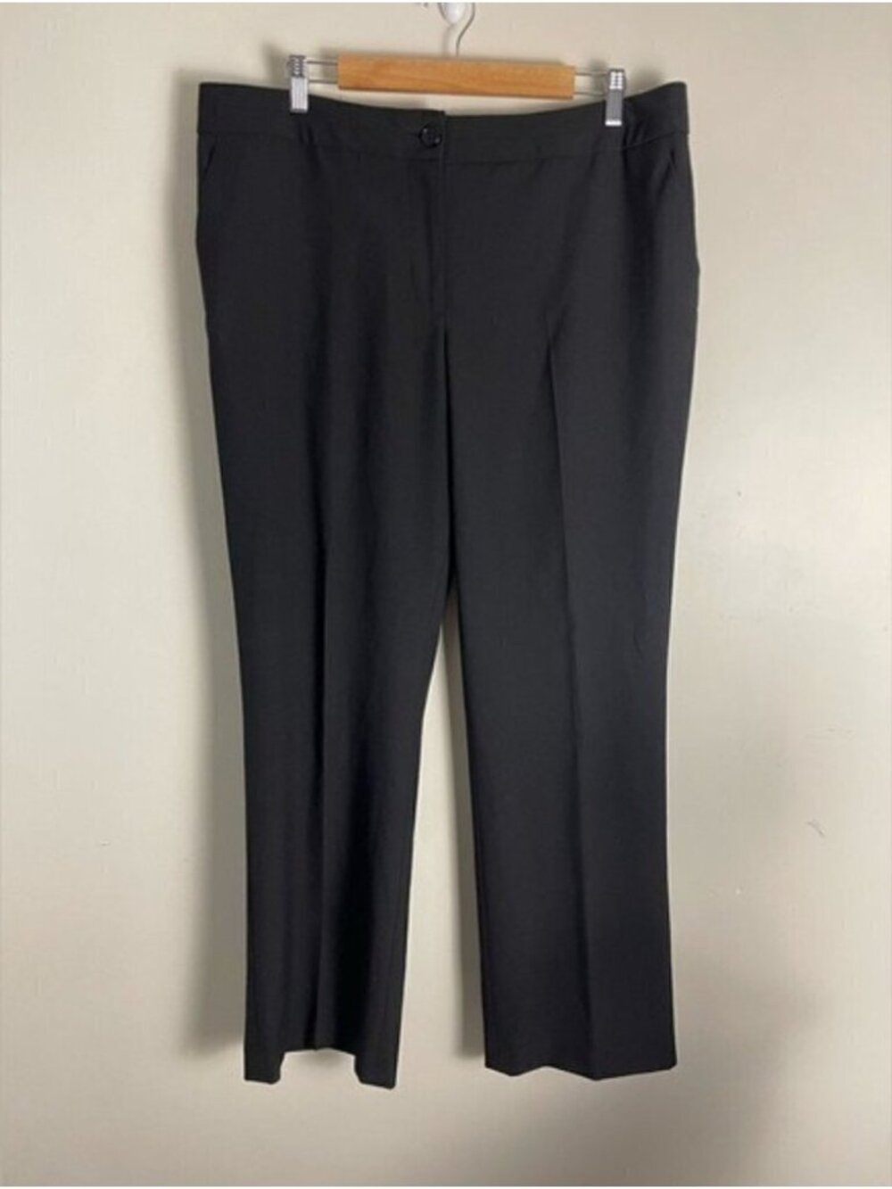 Talbots black high rise straight leg trouser pant work career travel size 14